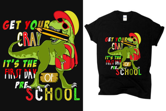 Back to School Dinosaur T-Shirt Design Template